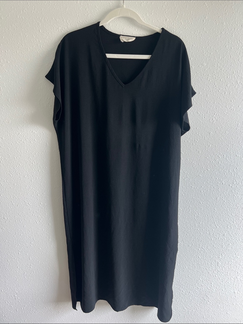 Black V-Neck Shift Dress